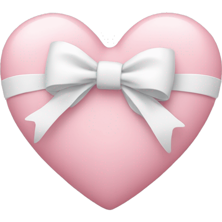 Pastel pink heart with white bow emoji