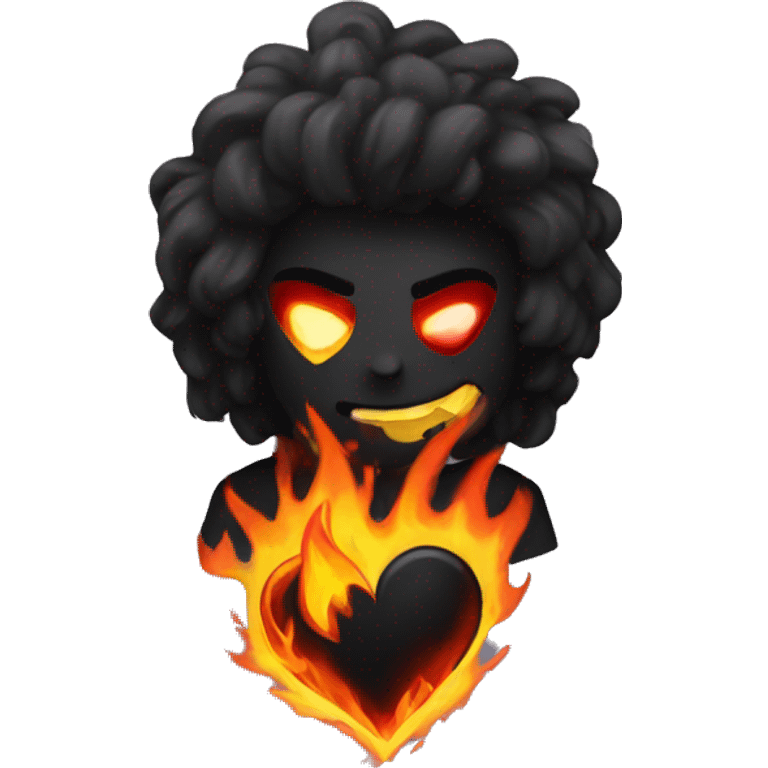 Blackheart with fire emoji