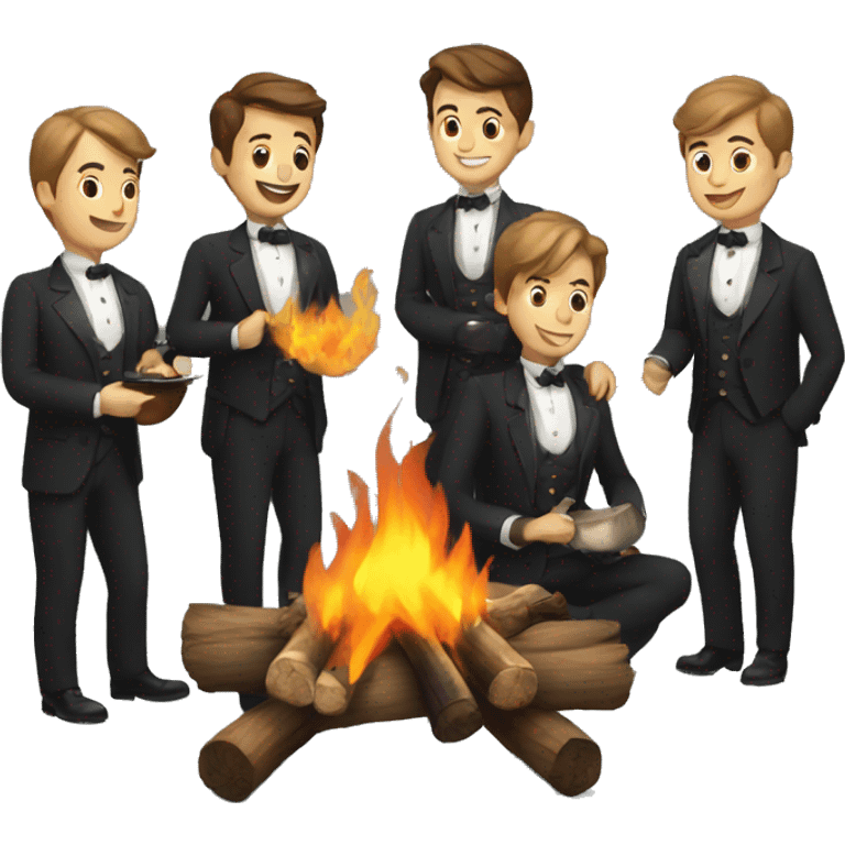 Butlers around a campfire emoji