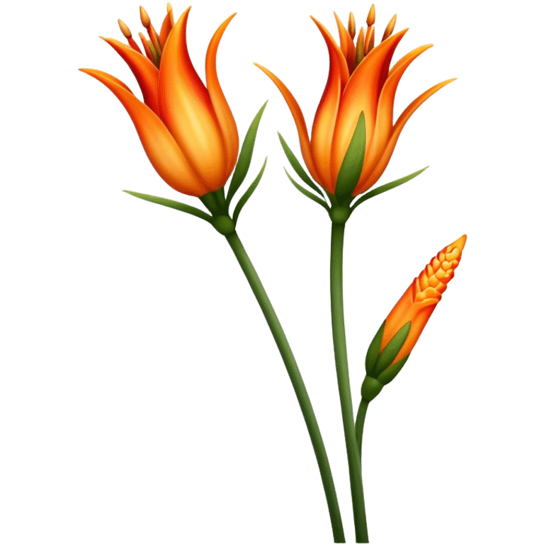 single Torch Lily flower, straight stem emoji