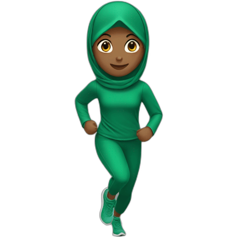 runner in a green hijab emoji