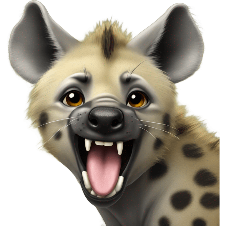 Hyena lick with mouth closed emoji