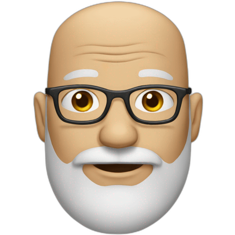 Bald old man with beard glasses emoji