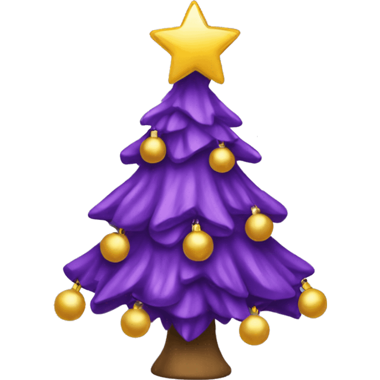 Purple Christmas tree with a bow emoji