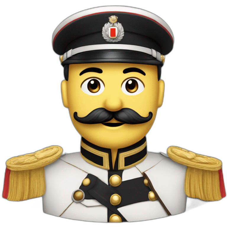 Bonhomme avec une petite moustache des cheveux noir et un uniforme militaire allemand ww2 et un brassard emoji