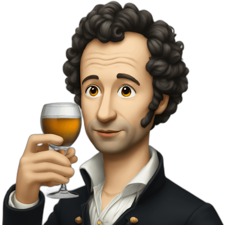 Pushkin drinks vodka emoji