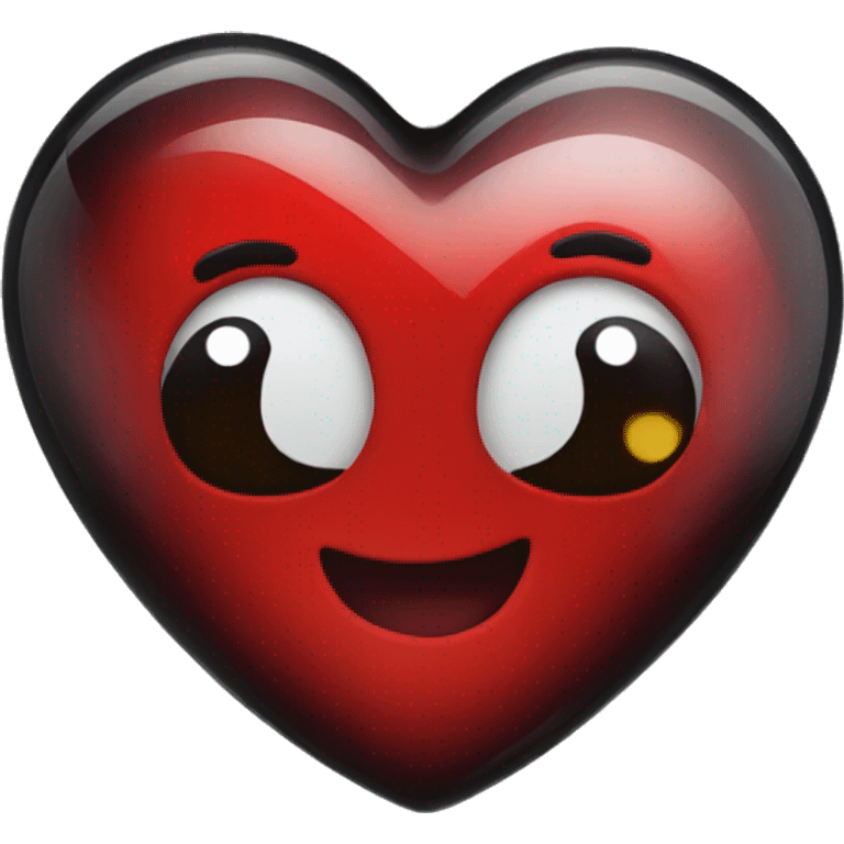 red and black glass heart emoji