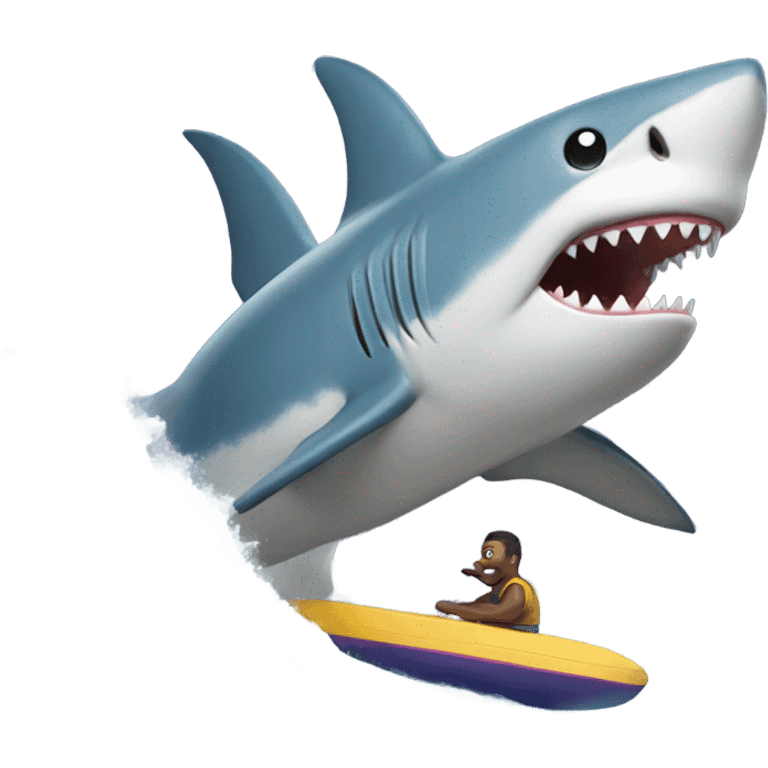 Shark riding a wave emoji