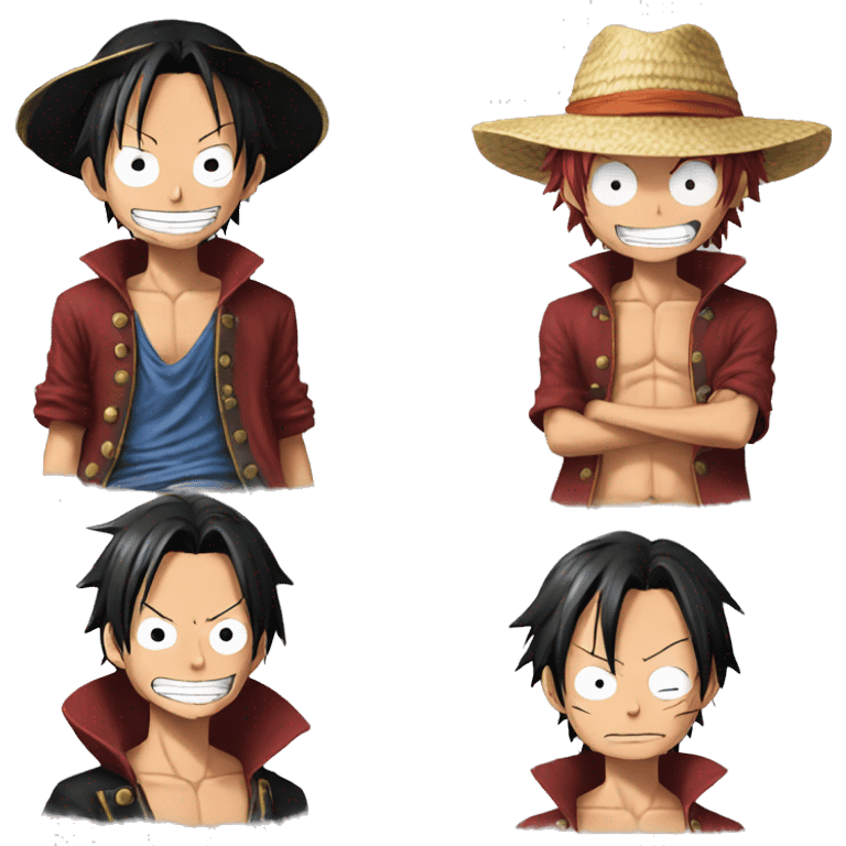 Luffy with shanks of one piece emoji