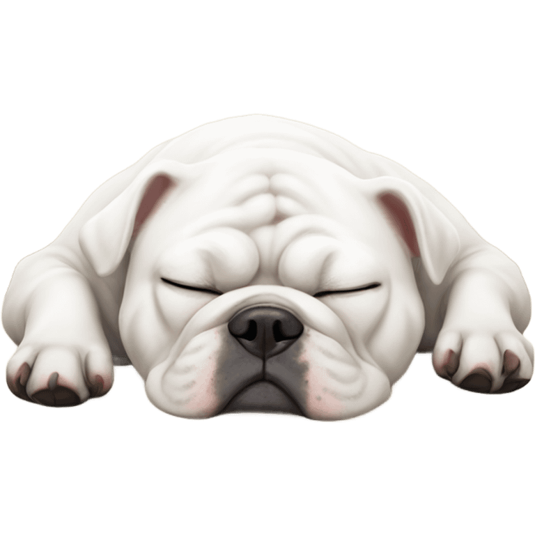 White bulldog sleeping  emoji