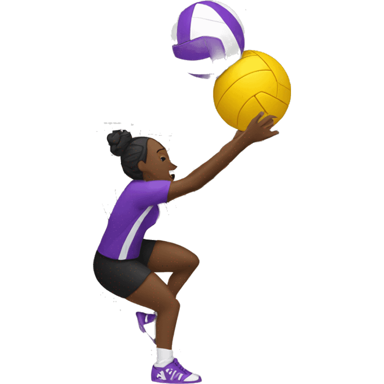 create a volleyball player spiking a volleyball emoji