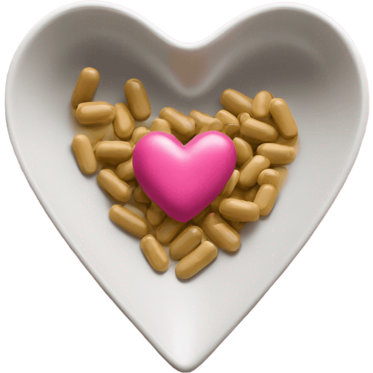 Supplement in a little heart shaped dish  emoji