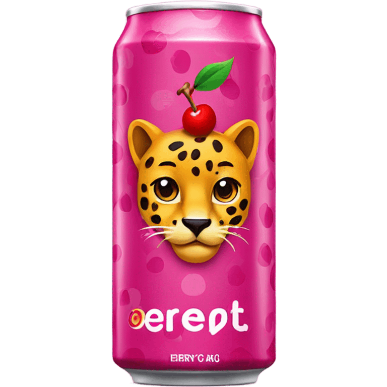 Cherry cheetah Energy Drink can emoji