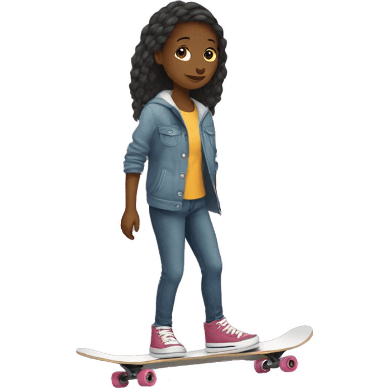 A girl do skateboarding  emoji