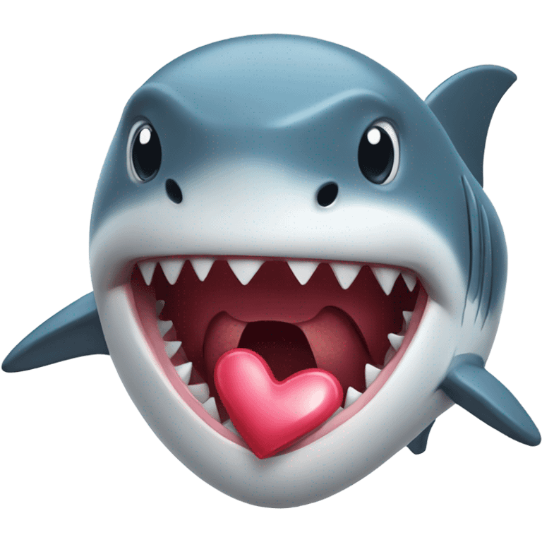 shark holding a heart emoji