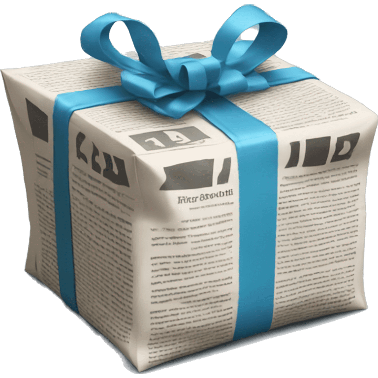 present wrapped in newspaper emoji