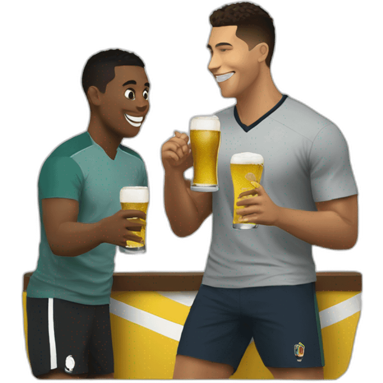 Mbape drinking a beer with ronaldo emoji