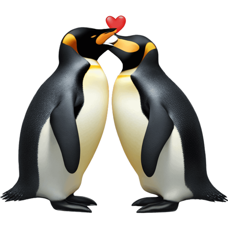 Penguins kissing emoji