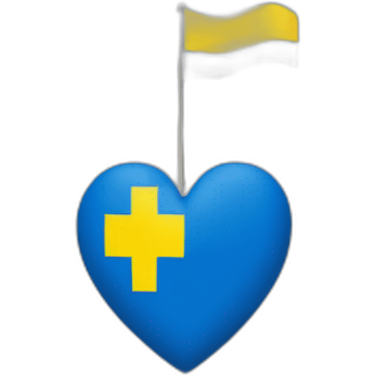 The flag of Ukraine in the heart of the Eurovision logo emoji