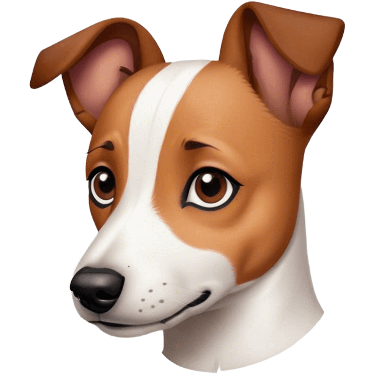 Jack Russel avec une tache marron et noir sur le coin de la tête  emoji