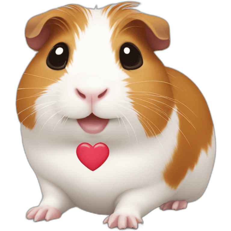 Guinea pig waving with heart emoji