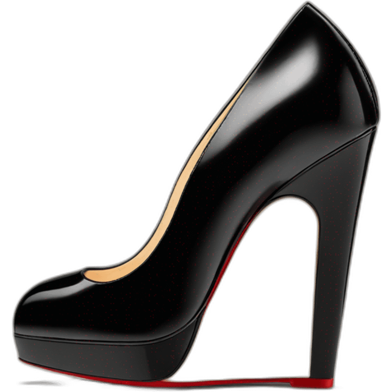 WEDGE heel LOUBOUTIN black leather PATENT emoji