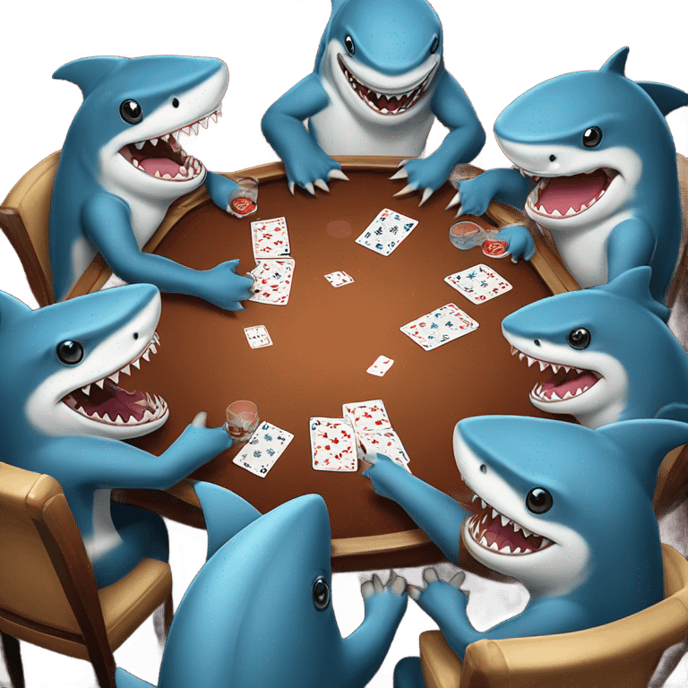 Sharks playing poker emoji