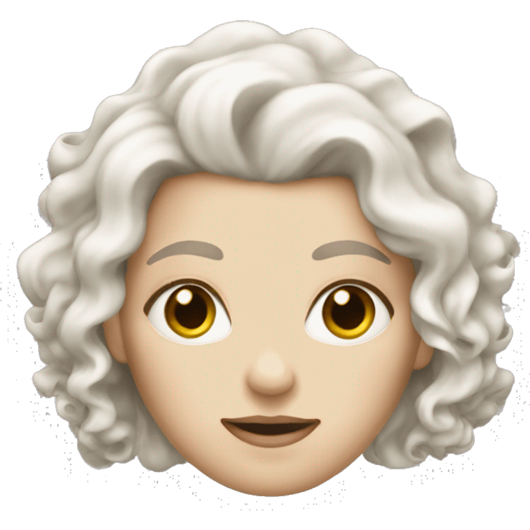 white witch with platinum blonde curly hair emoji