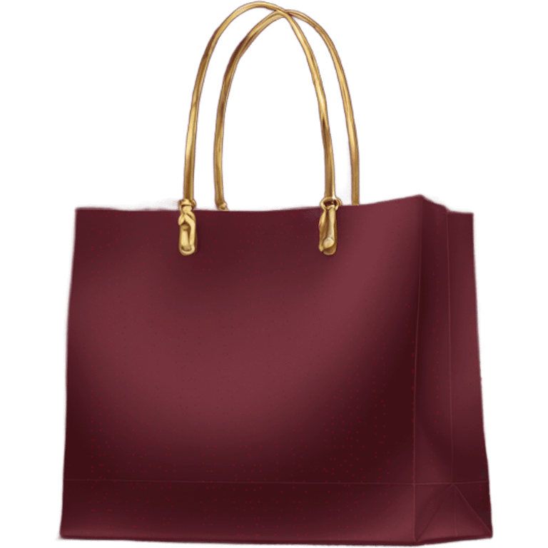 luxury shopping bag in burgundy colour emoji