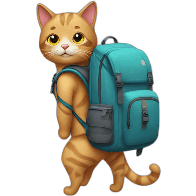 Cat with a backpack emoji