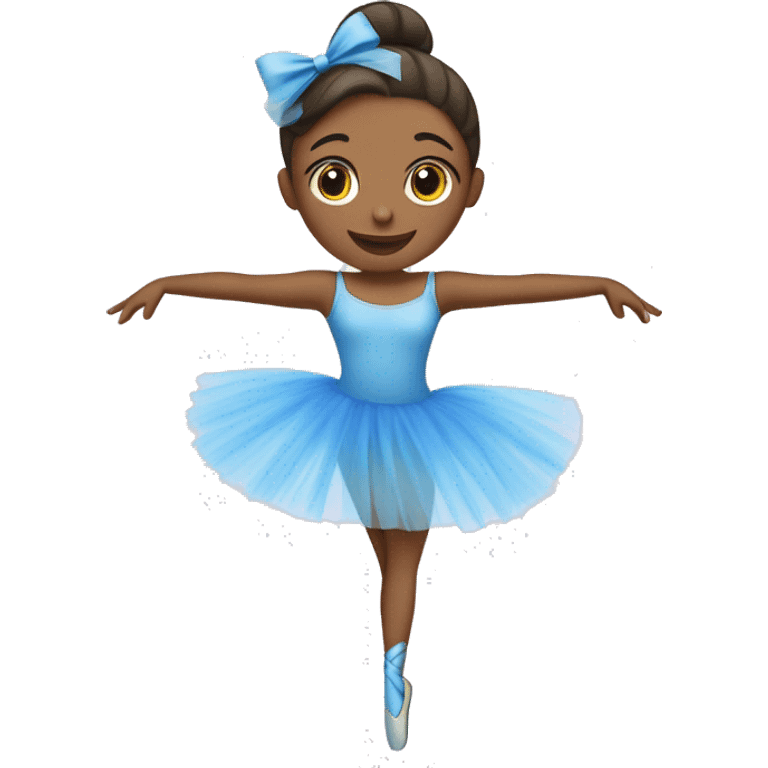 Una bailarina de ballet con un tutu azul haciendo un giro emoji