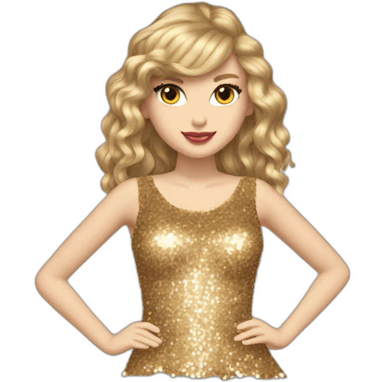 taylor swift fearless longer hair golden sequin dress emoji