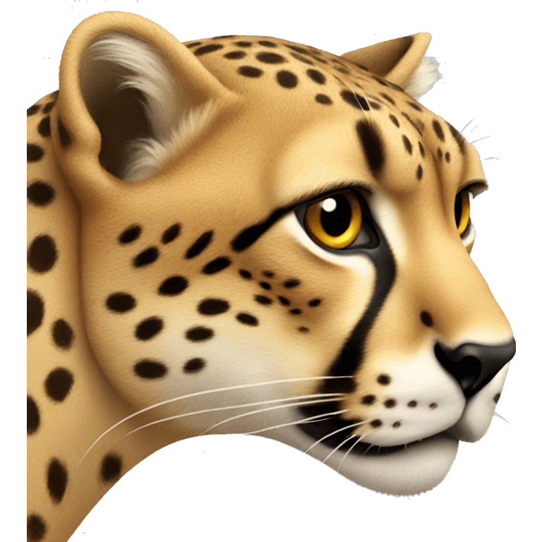 Detailed cheetah emoji side view" emoji