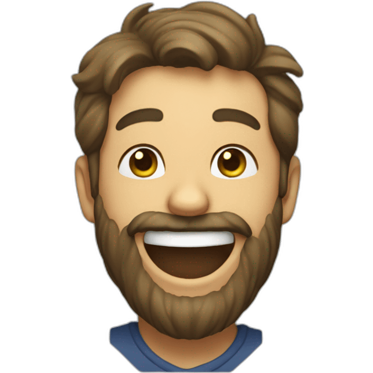 Image of a bearded man laughing emoji