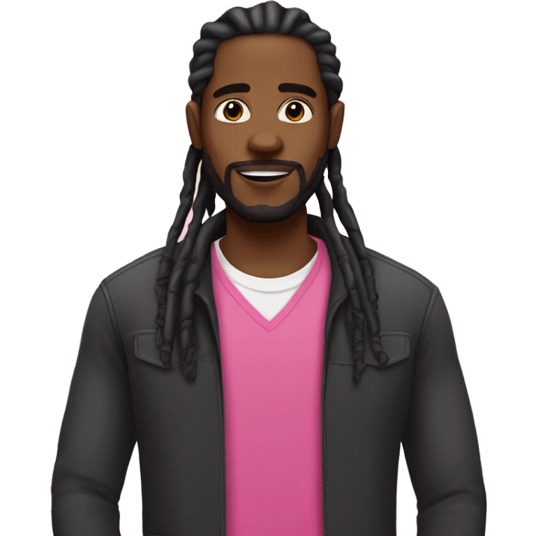 Black guy with goatee and dreads with pnk tips emoji