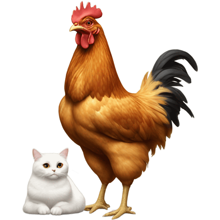 Chicken riding cat emoji