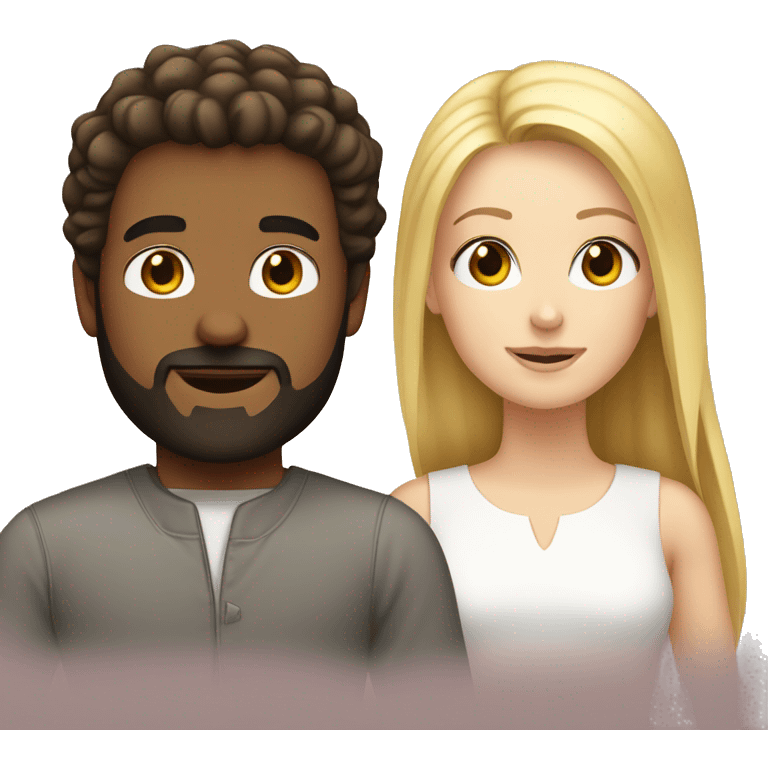 white girl with dark brown hair next to a blonde man with beard emoji