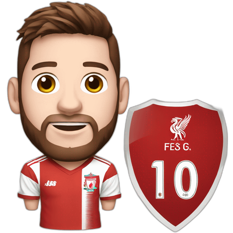 messi wearing Liverpool fc uniform emoji