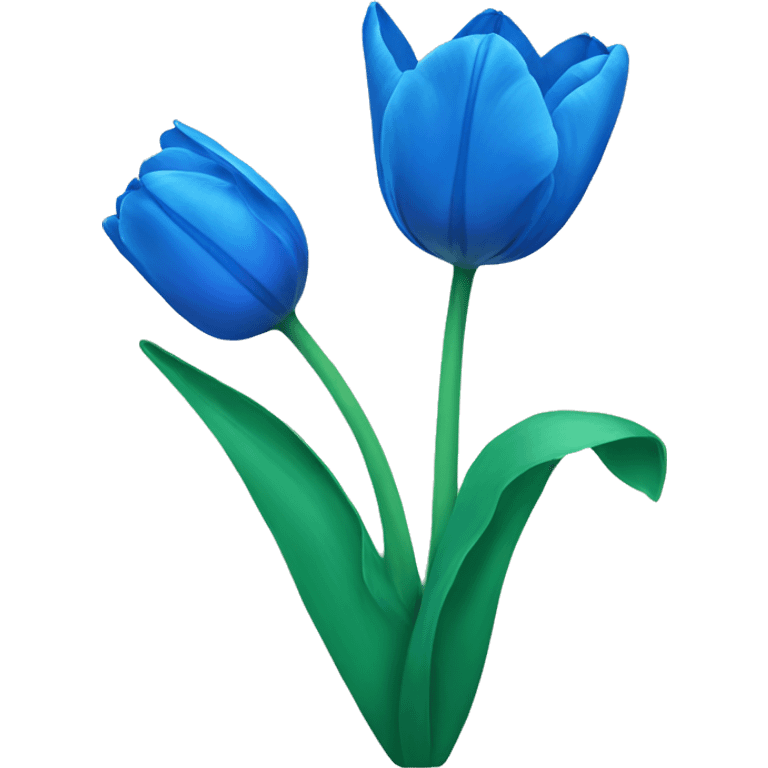 two tone blue tulip flower  emoji