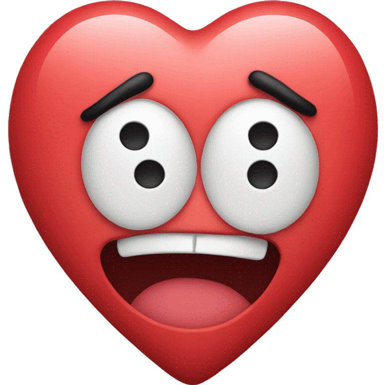 Heart face with sour reaction emoji