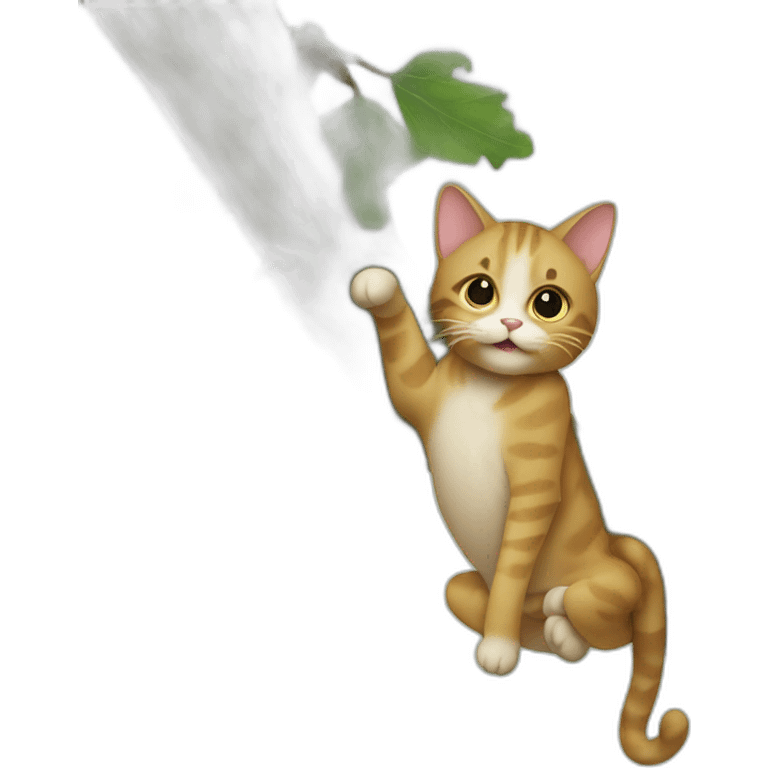 A cat without feet Falling out of a tree emoji