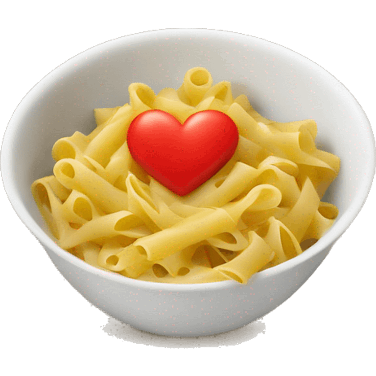 pasta bowl with heart emoji