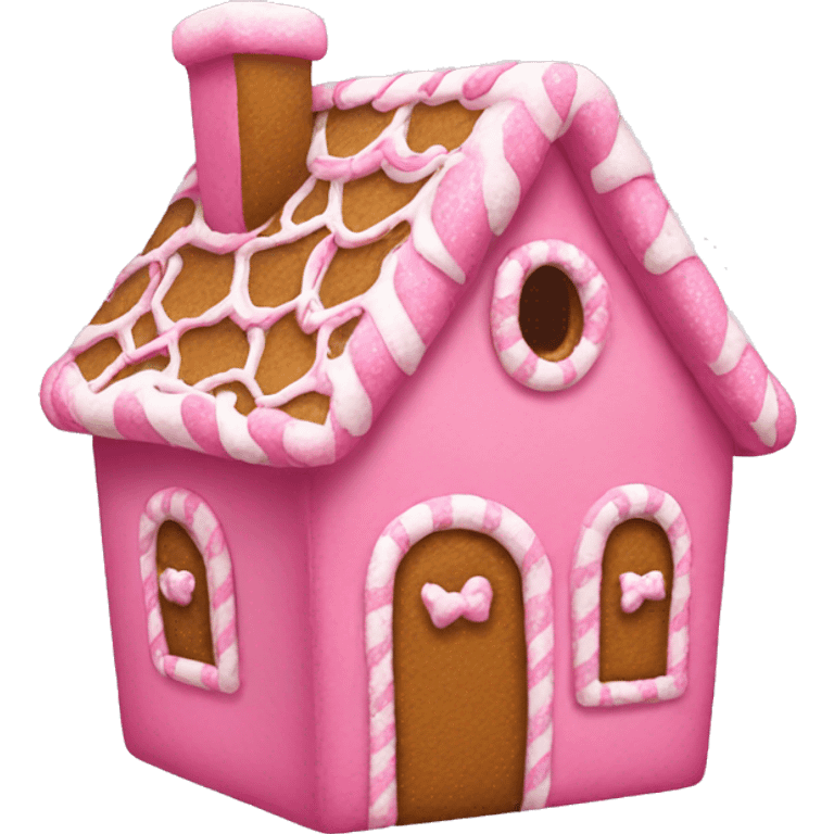 Pink gingerbread house  emoji