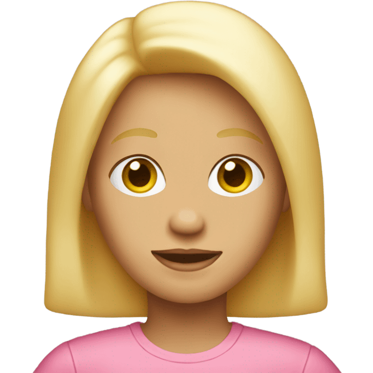 Blond pink shirt emoji