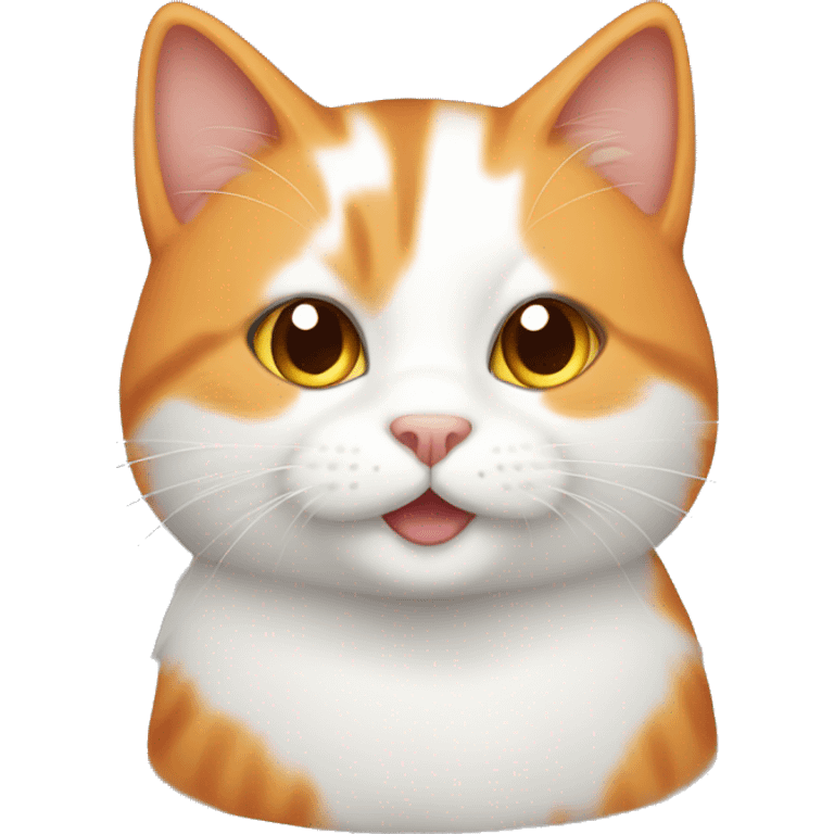 orange and white cat being cute emoji