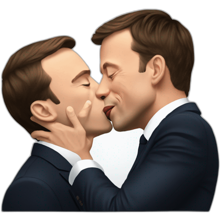 emmanuel macron kiss elon musk emoji