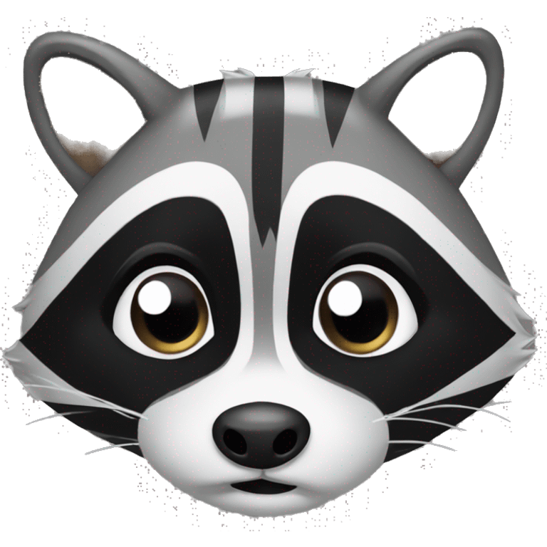 Raccoon with one raised eyebrow emoji