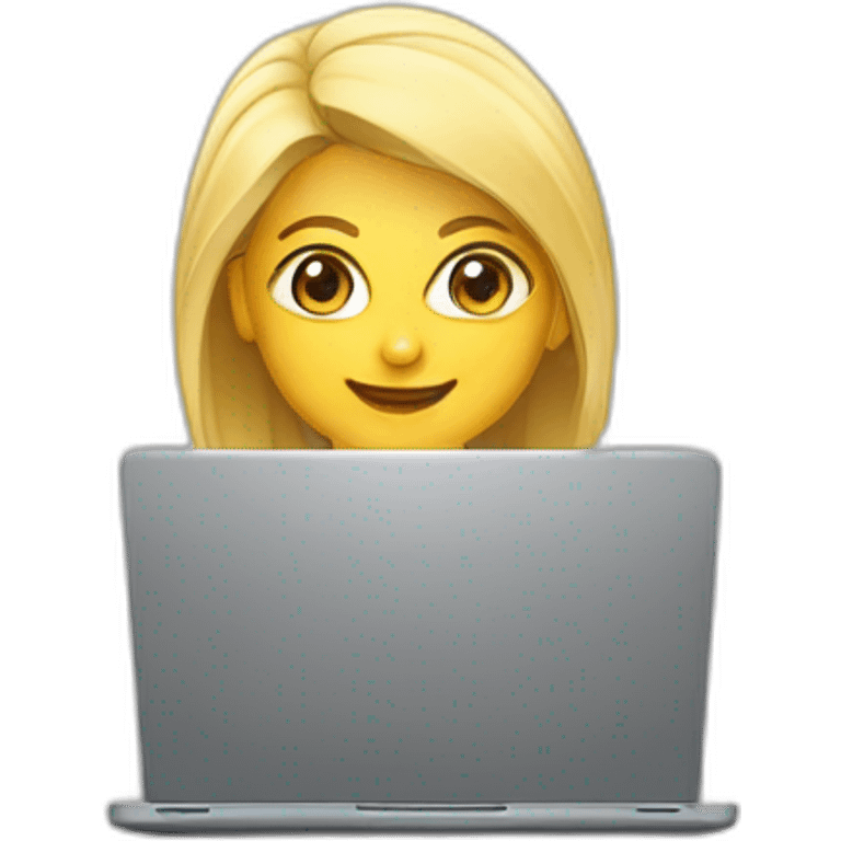 blond web developer woman laptop emoji