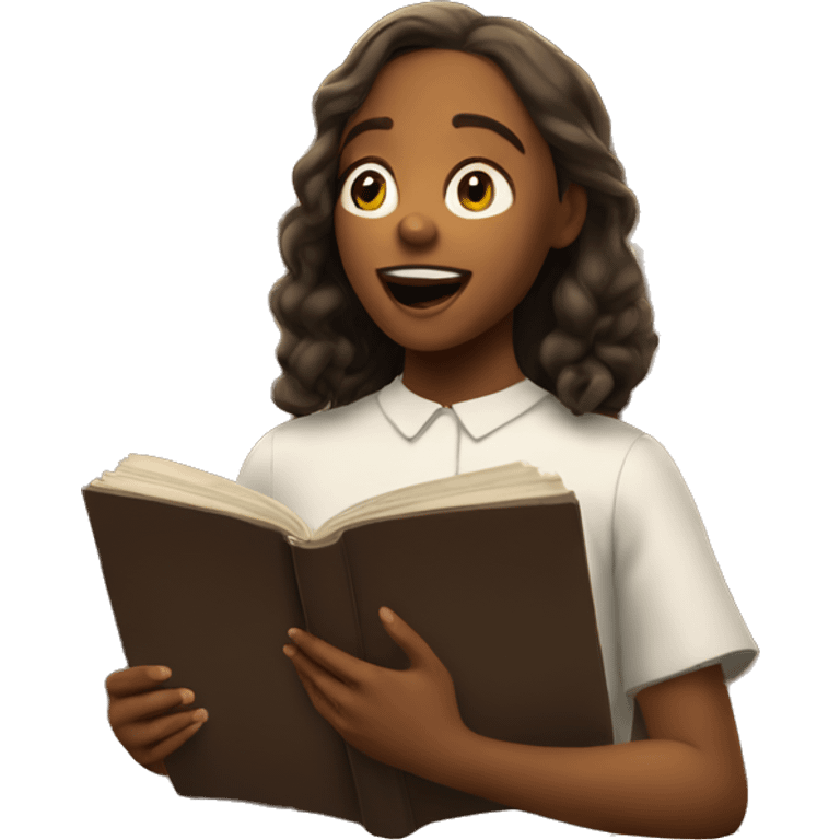 Girl sings in church on the choir emoji