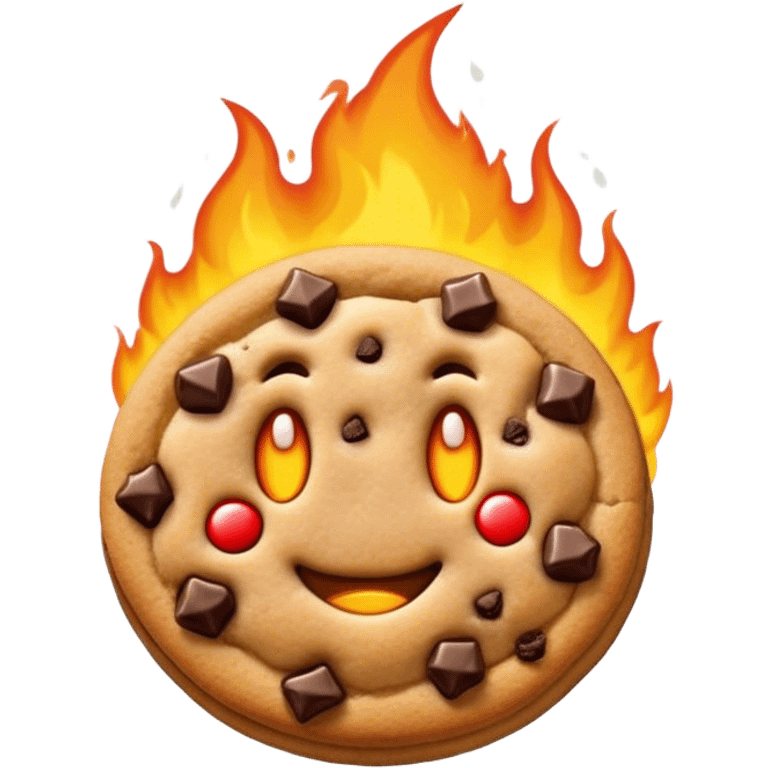 cookie on fire emoji